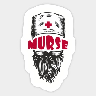 Murse Male Nurse Funny Medical Humor Pun Sticker